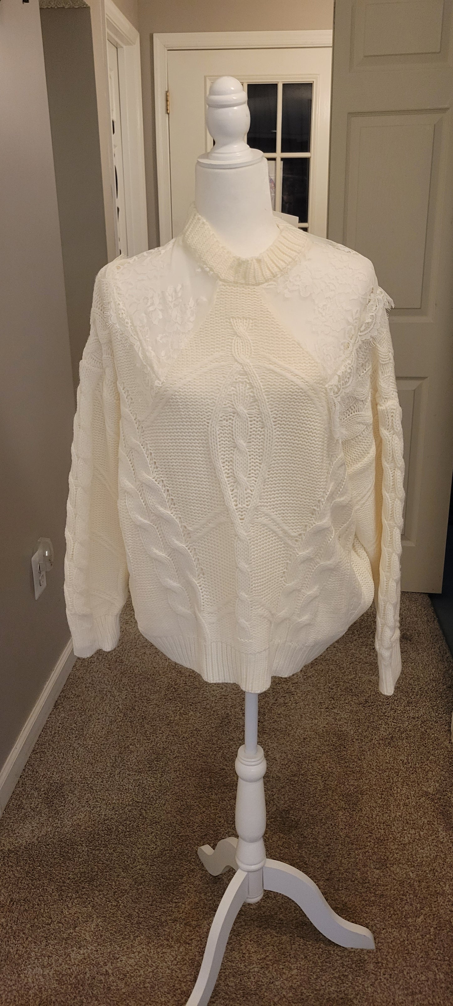 White Lace Sweater