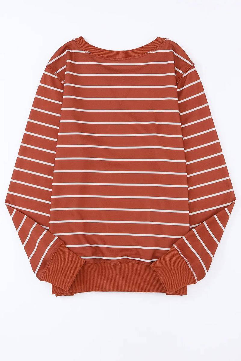 Stripe Printed Long Sleeve Top