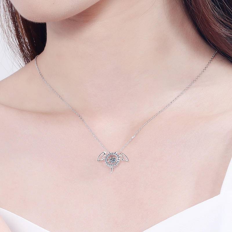 Cut Out Devil-Shaped Moissanite Pendant Necklace