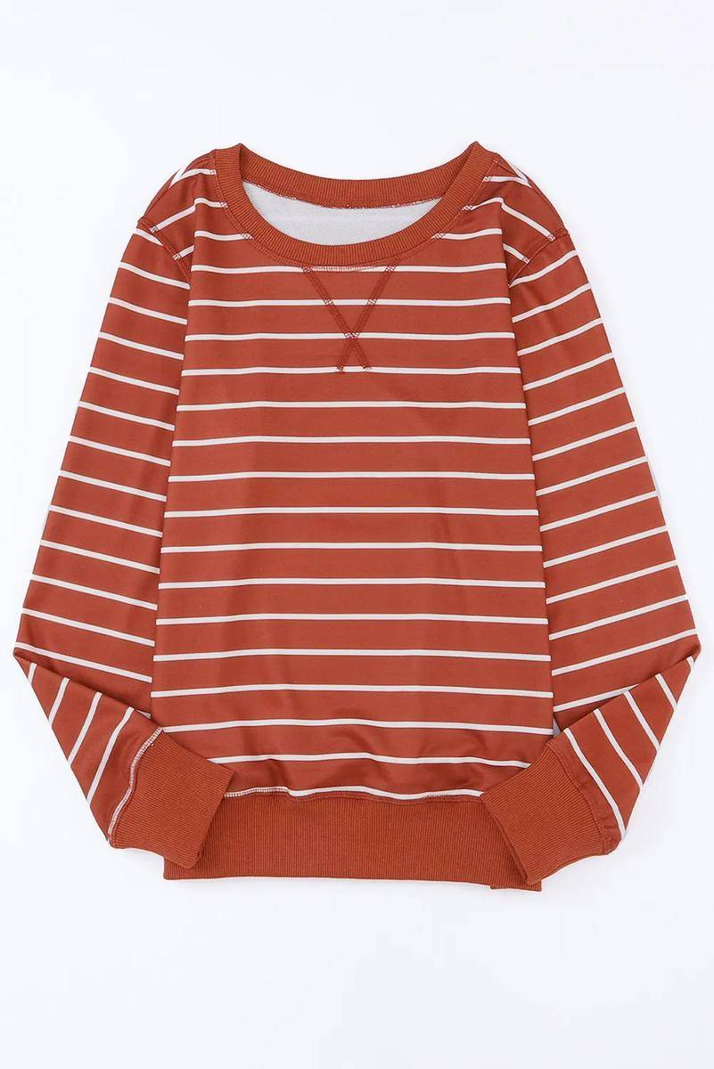 Stripe Printed Long Sleeve Top