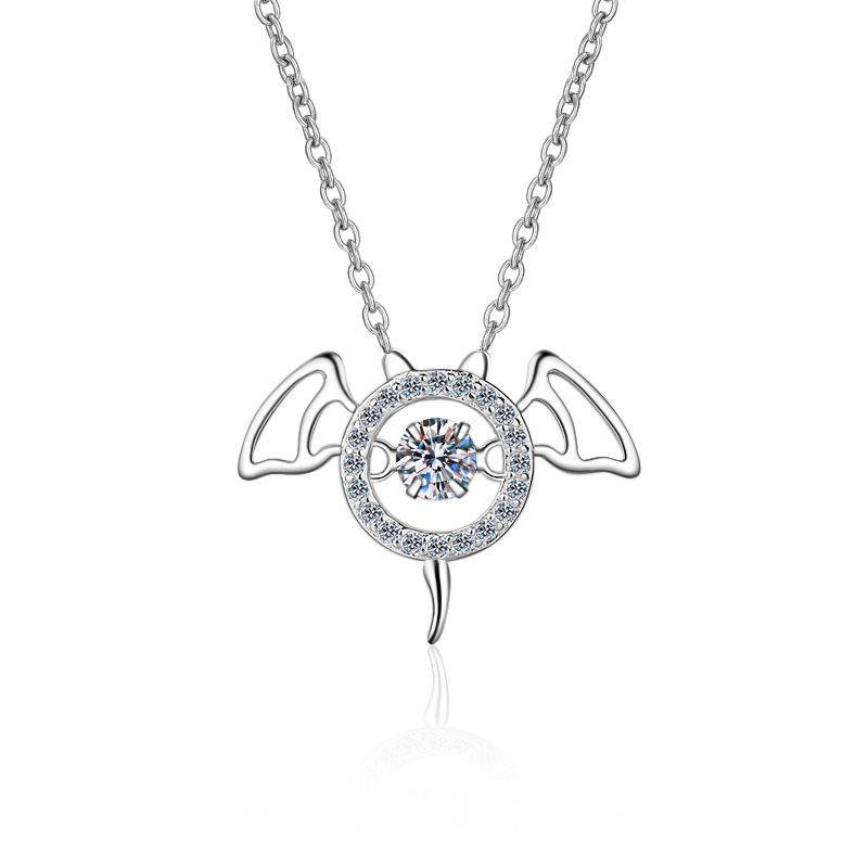 Cut Out Devil-Shaped Moissanite Pendant Necklace