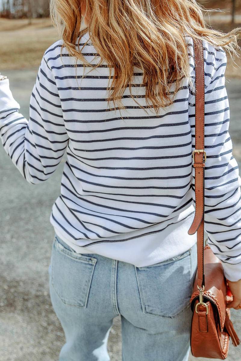 Stripe Printed Long Sleeve Top