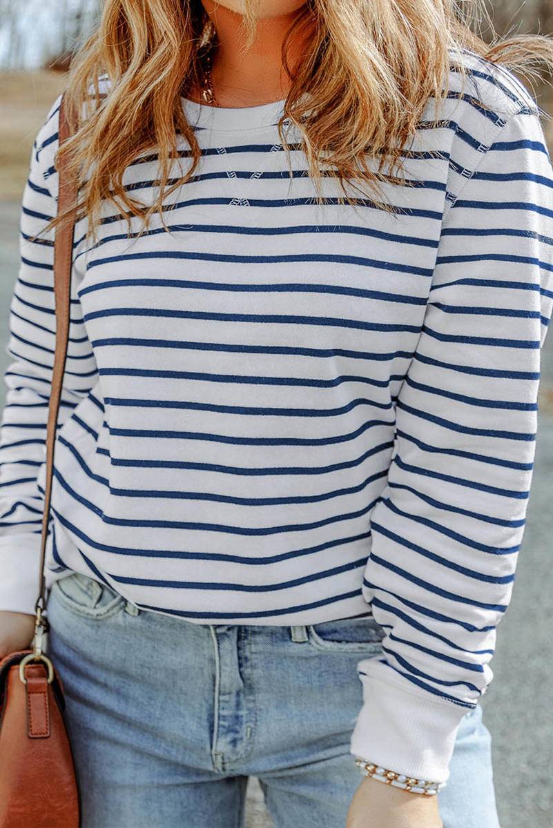 Stripe Printed Long Sleeve Top