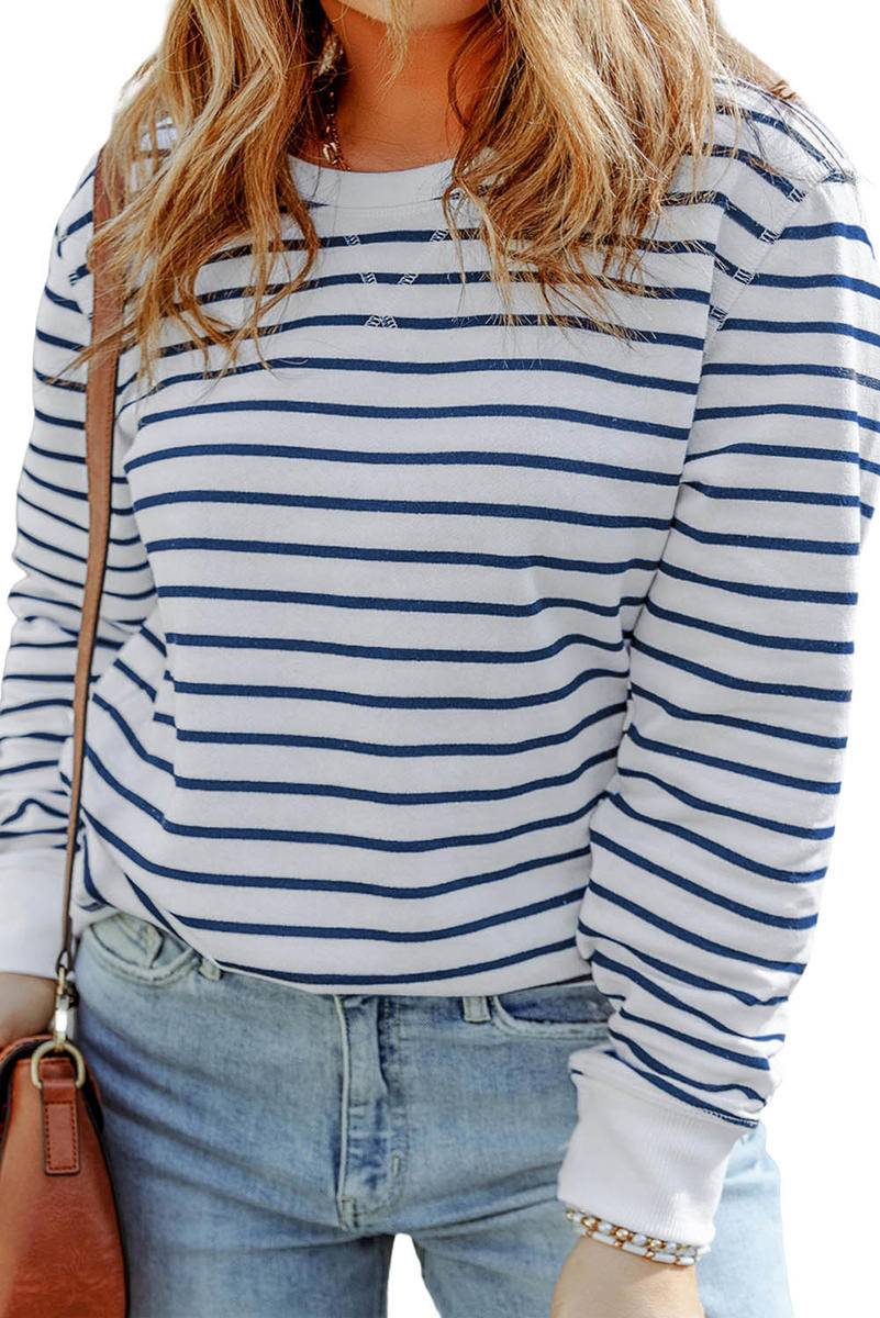 Stripe Printed Long Sleeve Top