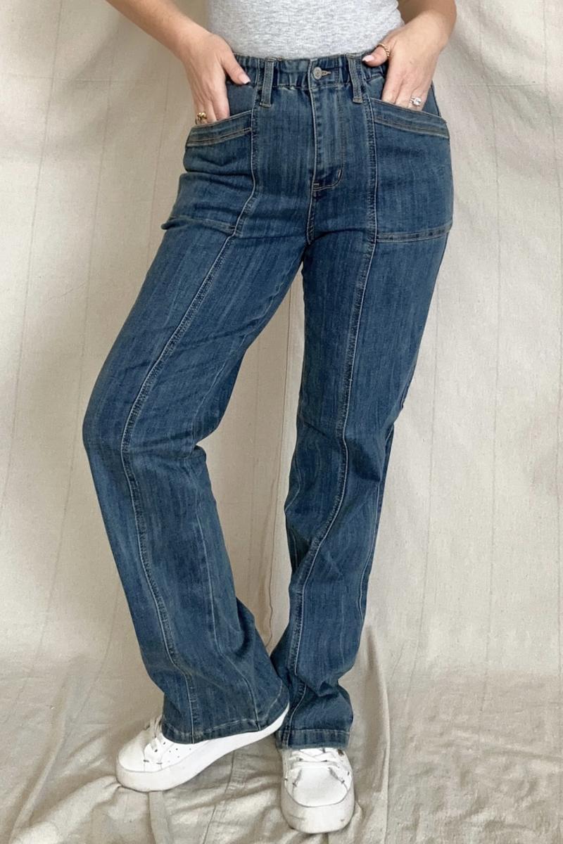 Judy Blue High Waist Elastic Waist Vintage Straight Jeans